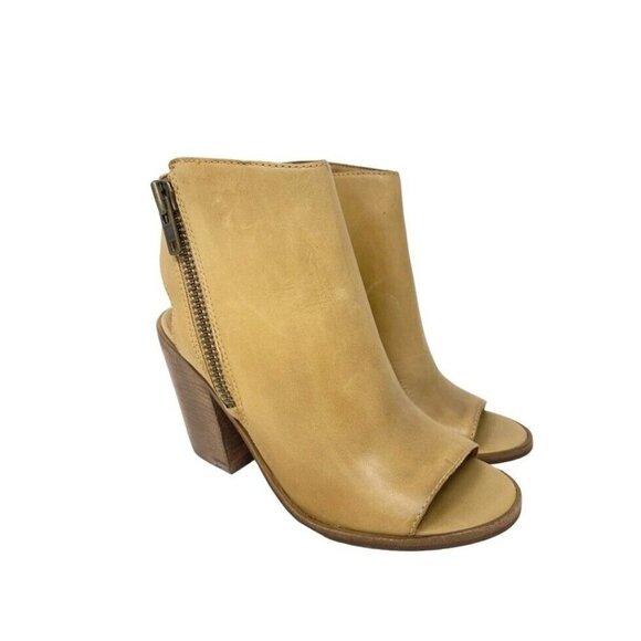Steve Madden TERRAA Open Toe Booties Natural Leather Size 9.5 - Picture 1 of 15